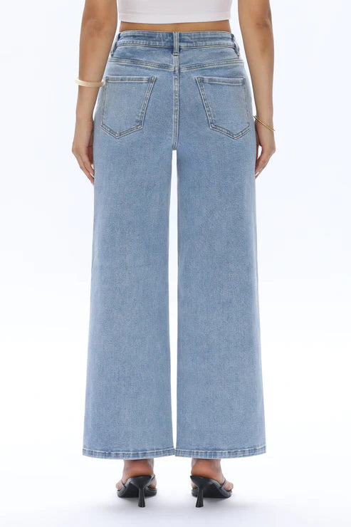 Embroidery w/ Pearls High Rise Jeans