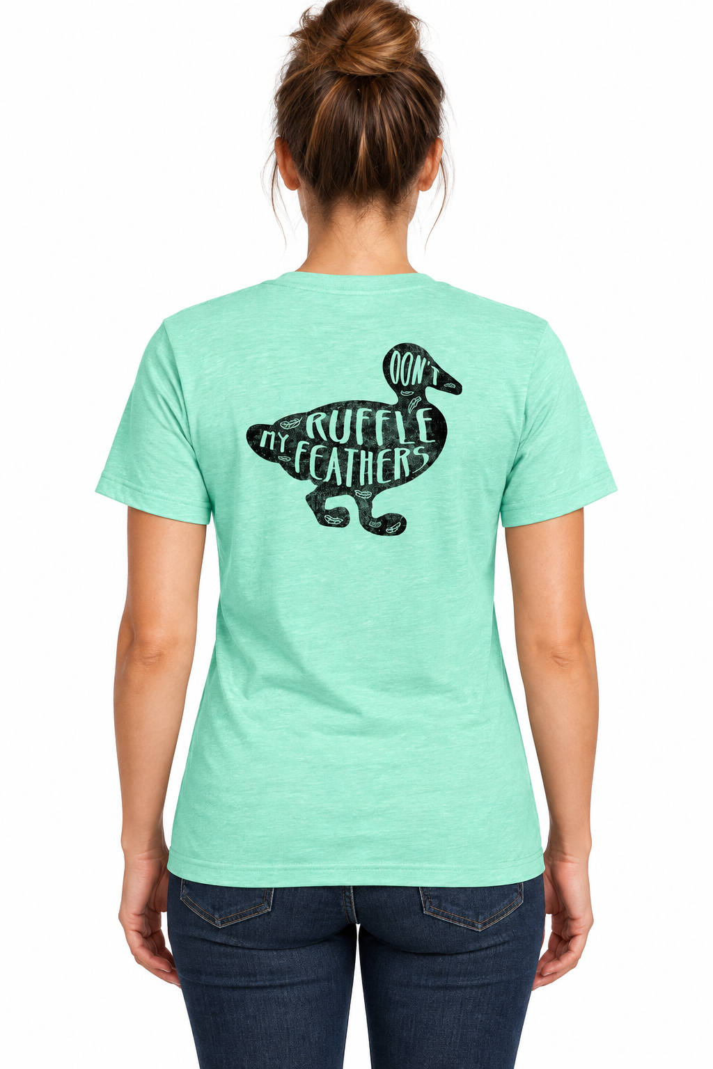 Don't Ruffle My Feathers Tee - Aqua