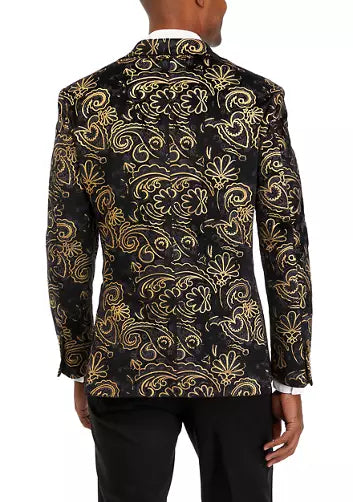 Black and Gold Velvet Sport Coat