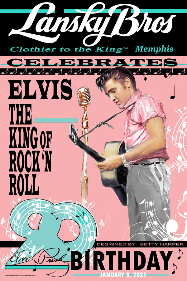 Elvis 90th Birthday Poster Lansky Bros 6801