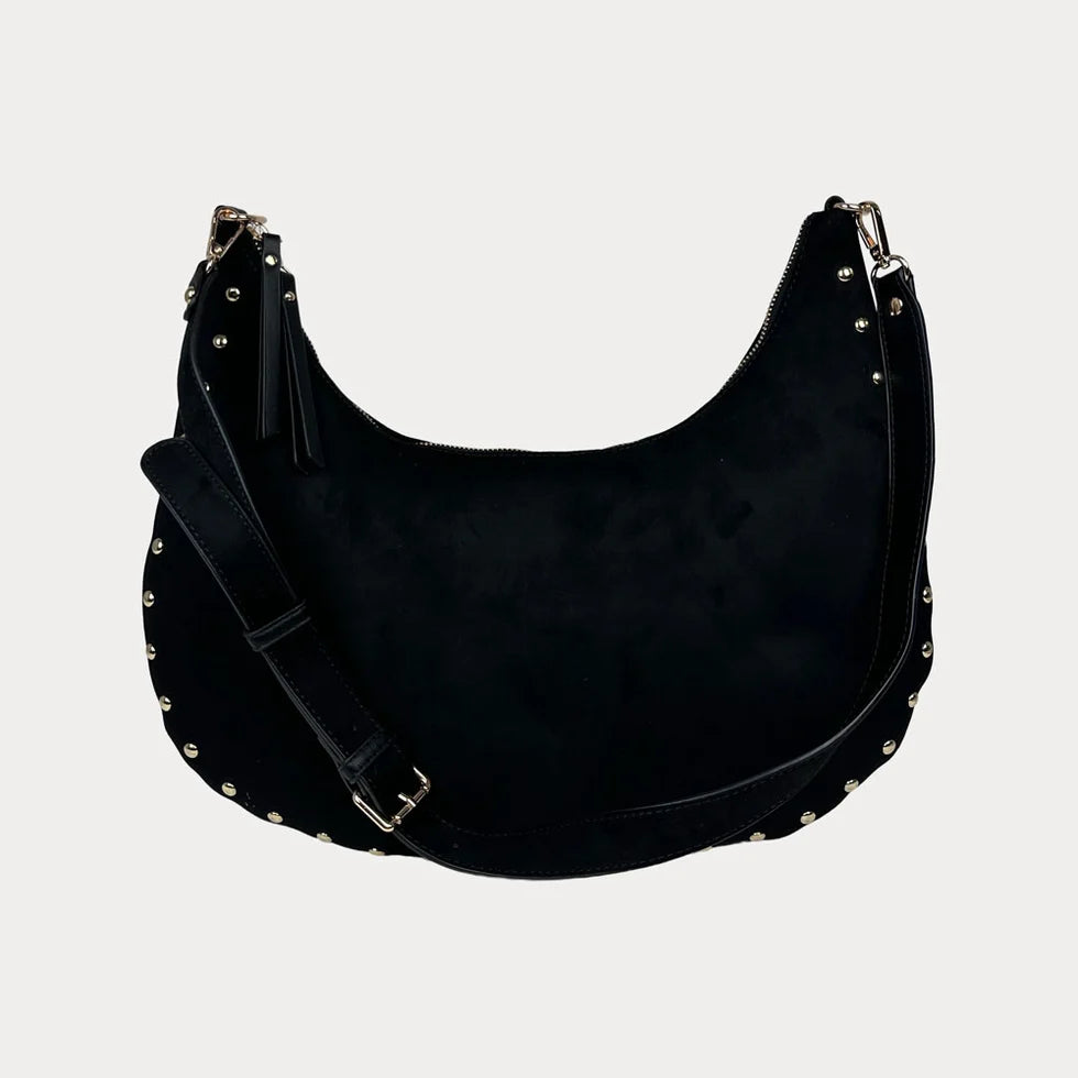 Brie Studded Suede Shoulder Bag