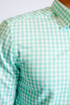 Mauro Long Sleeve Check Tech Shirt - Emerald