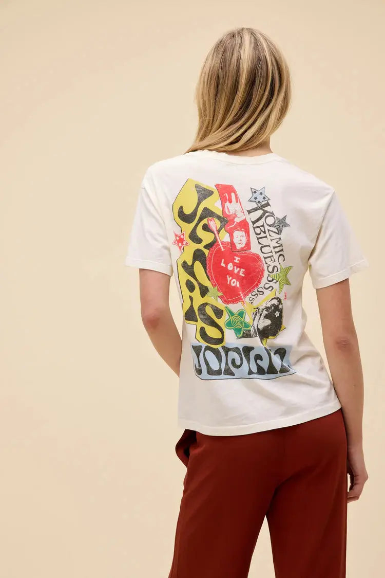 Janis Joplin Scrapbook Art Boyfriend Tee DAYDREAMER