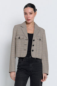 Sienna Cropped Plaid Jacket