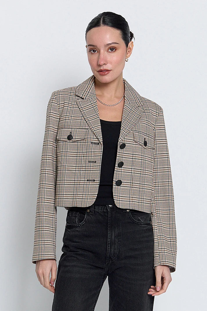 Sienna Cropped Plaid Jacket