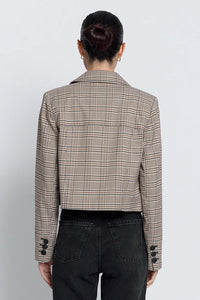Sienna Cropped Plaid Jacket