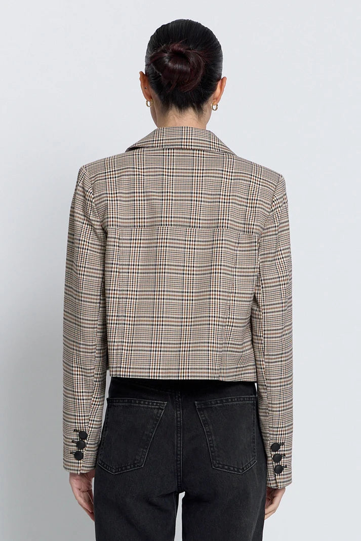 Sienna Cropped Plaid Jacket