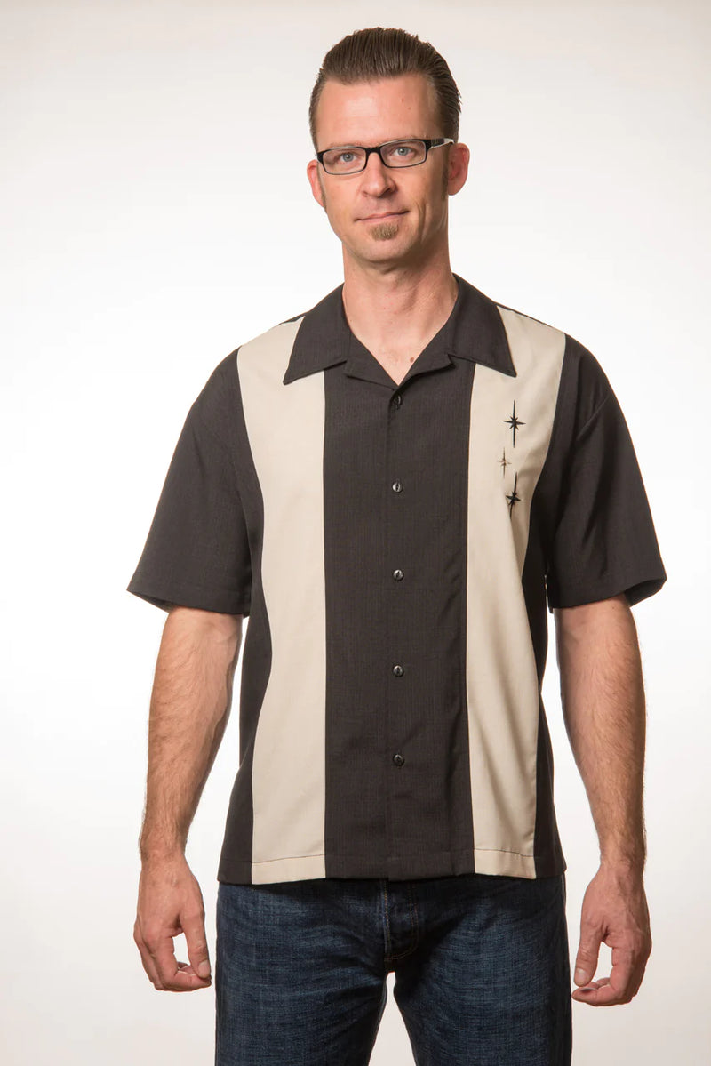 Three Star Panel Bowling Shirt