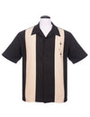 Three Star Panel Bowling Shirt - Black