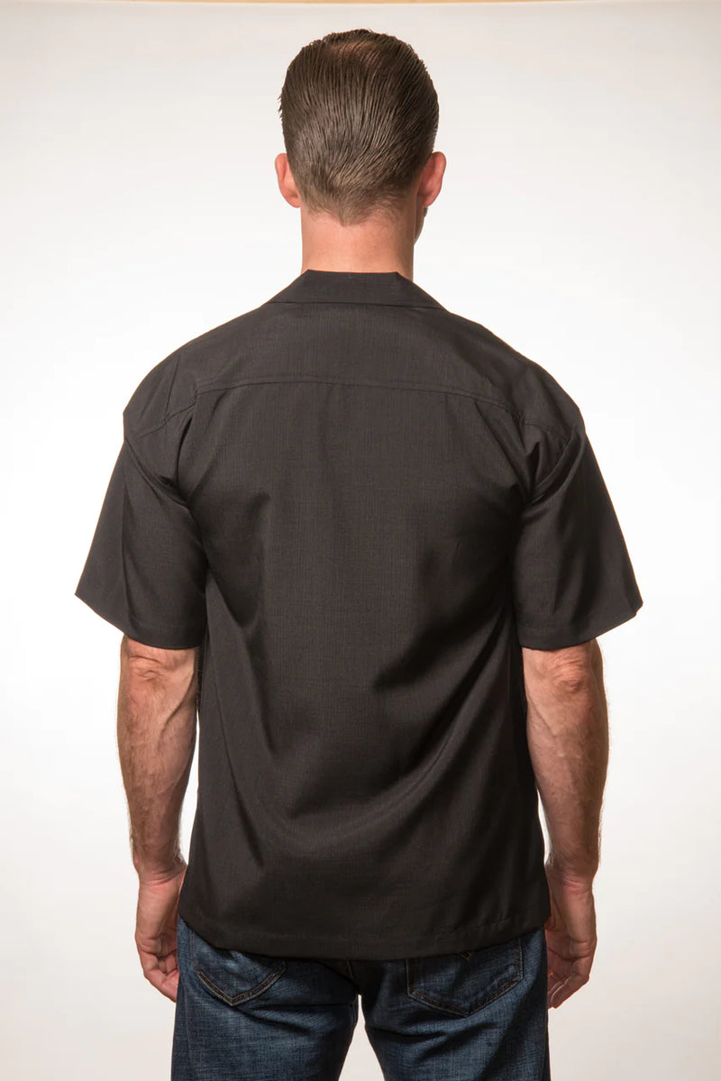 Three Star Panel Bowling Shirt - Black