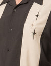 Three Star Panel Bowling Shirt - Black