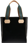 Rita Classic Tote – Black Patent with Neon Embroidery Consuela