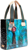Cade Classic Tote – Colorful Tote with Quilted Patent Sides Consuela