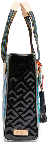 Cade Classic Tote – Colorful Tote with Quilted Patent Sides Consuela