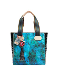 Cade Classic Tote – Colorful Tote with Quilted Patent Sides Consuela