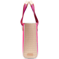 XO Classic Tote – Pink Embroidered Patent Bag Consuela