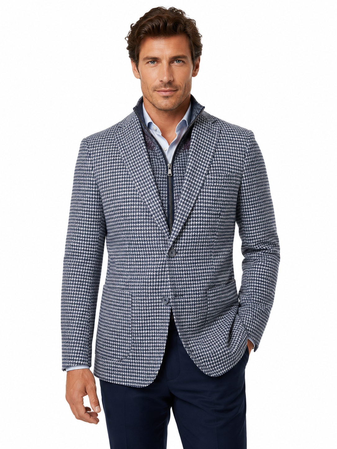 Bedford Grey/Navy Houndstooth Sport Coat