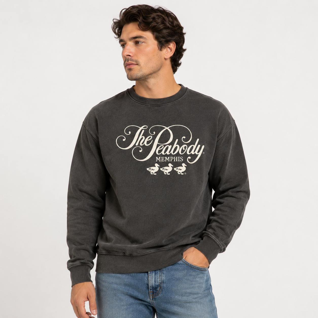 The Peabody Coastal Crewneck Sweatshirt - Charcoal