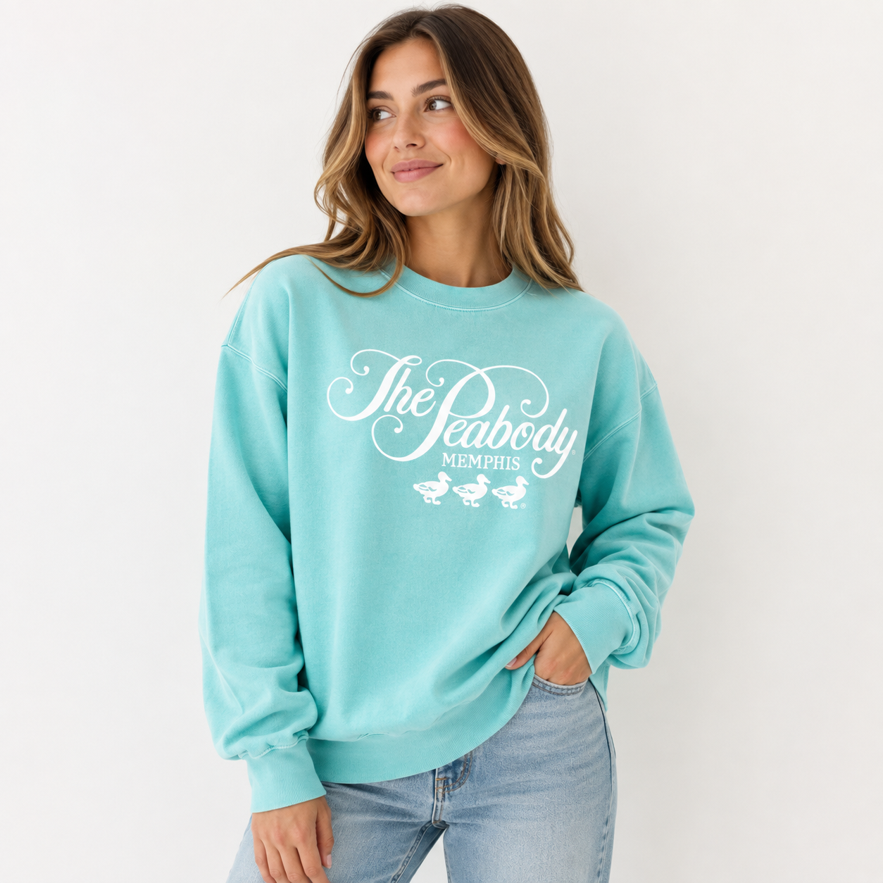 The Peabody Coastal Crewneck Sweatshirt - Oasis