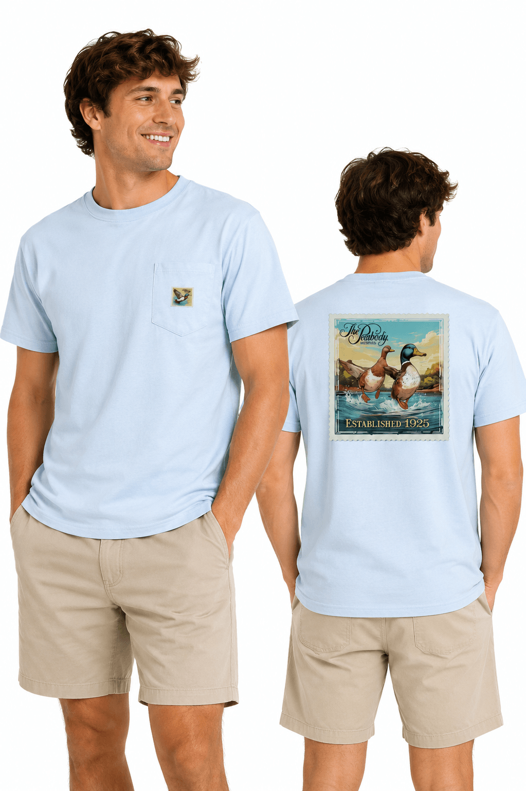 Peabody Stamp Tee - Light Blue