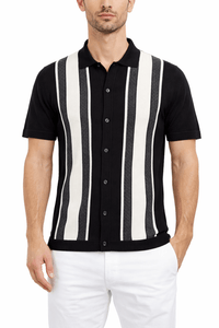 Rocker Black Bowling Knit Shirt