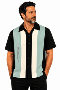 The Finley Retro Shirt - Black/Mint/Cream