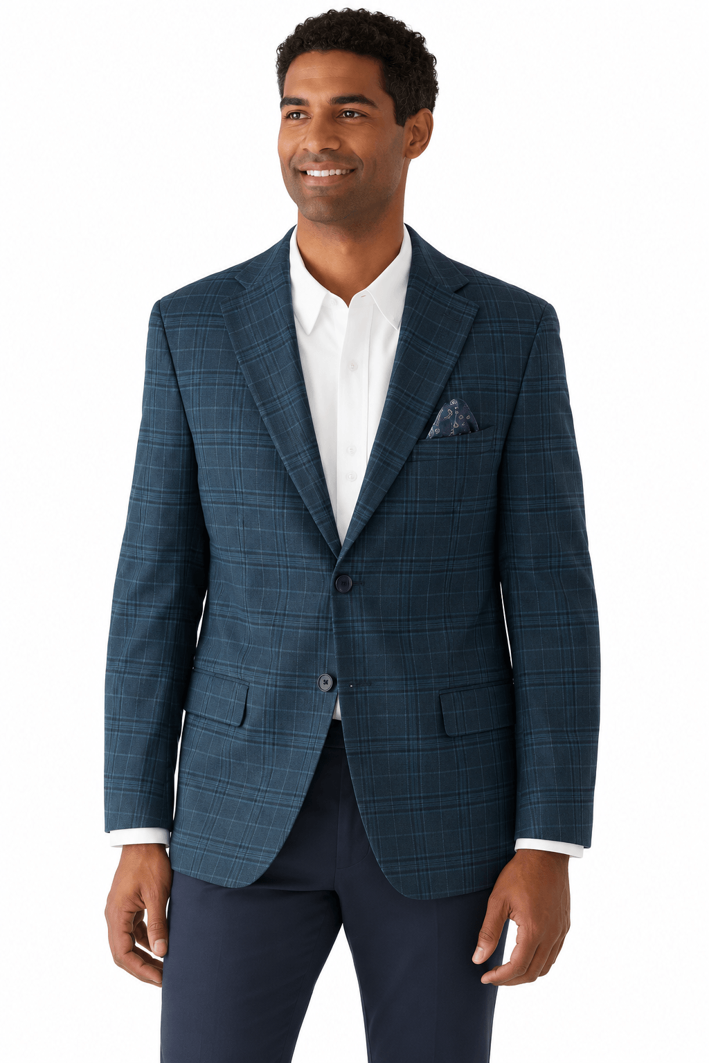 Deep Teal Windowpane Sport Coat