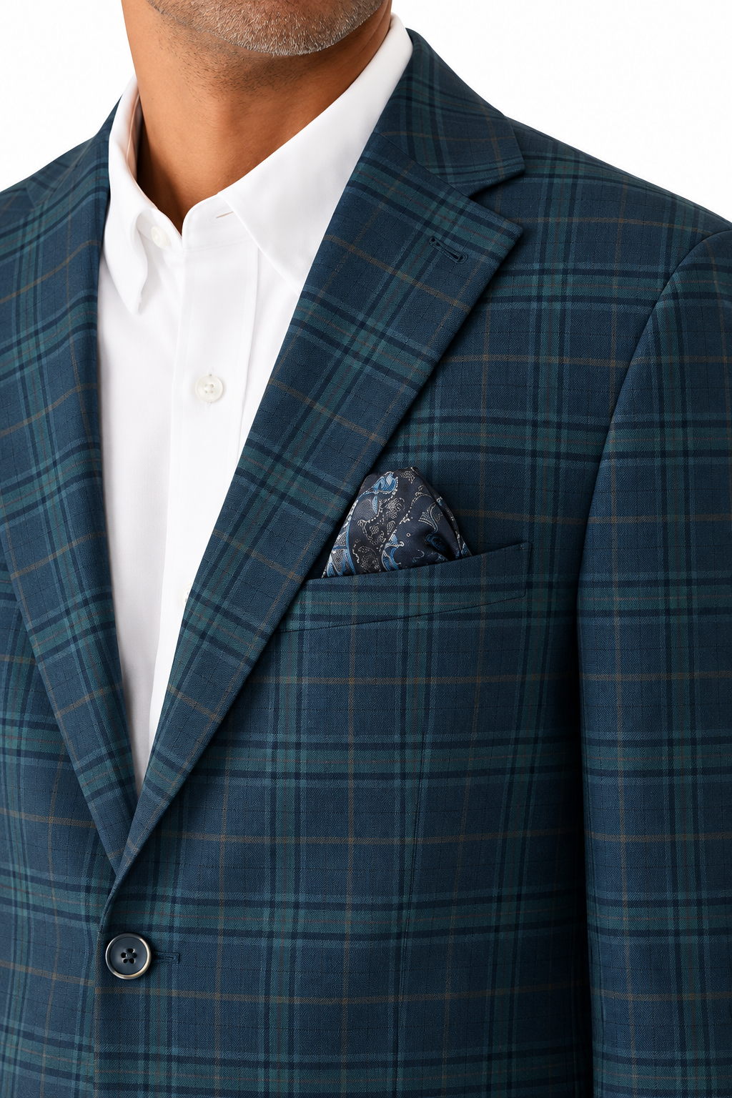 Deep Teal Windowpane Sport Coat