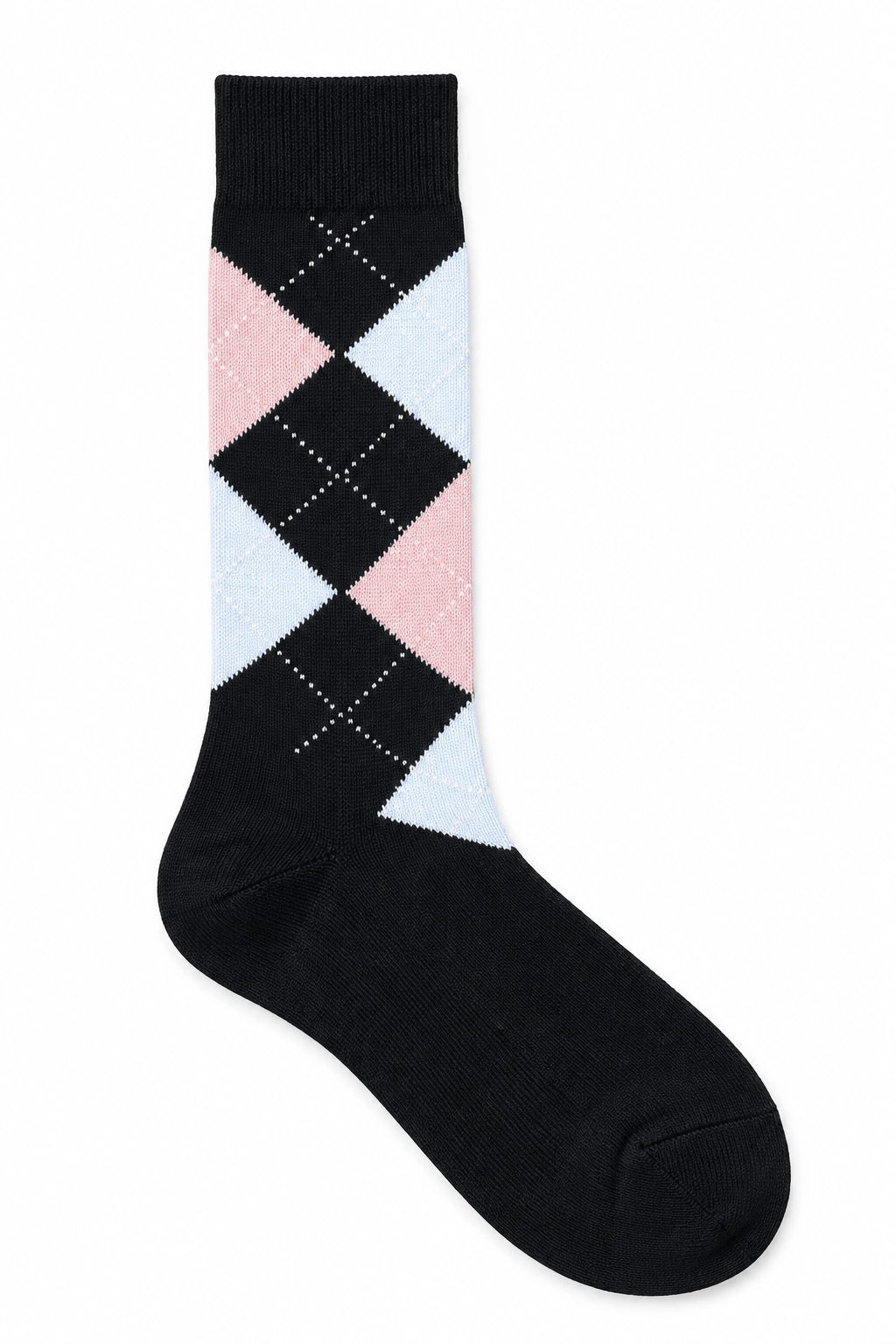 Pink & White Argyle Socks