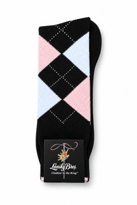 Pink & White Argyle Socks