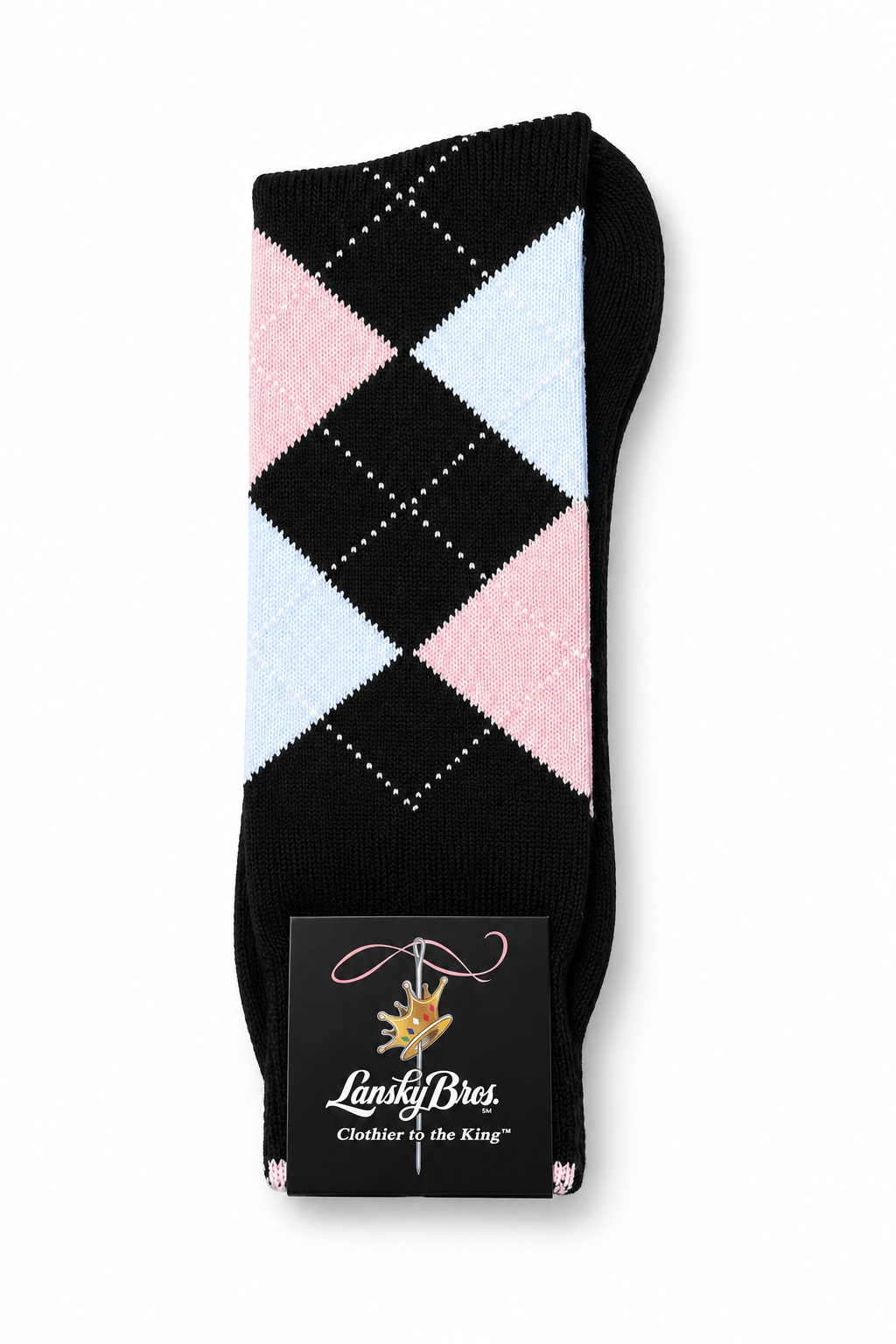 Pink & White Argyle Socks