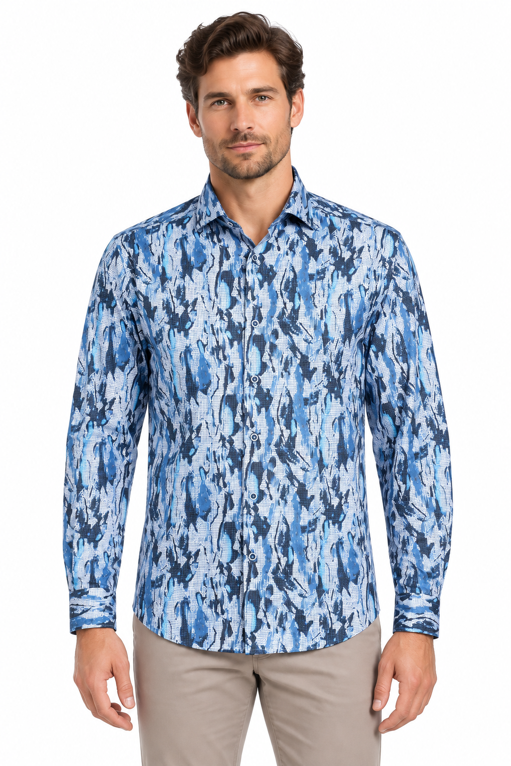 Blue Street Art Print Sport Shirt