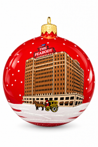 The Peabody Hotel 100MM Ball Ornament - Red