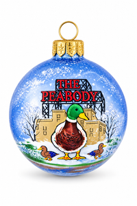 The Peabody Hotel Blue Ball Ornament – 80mm