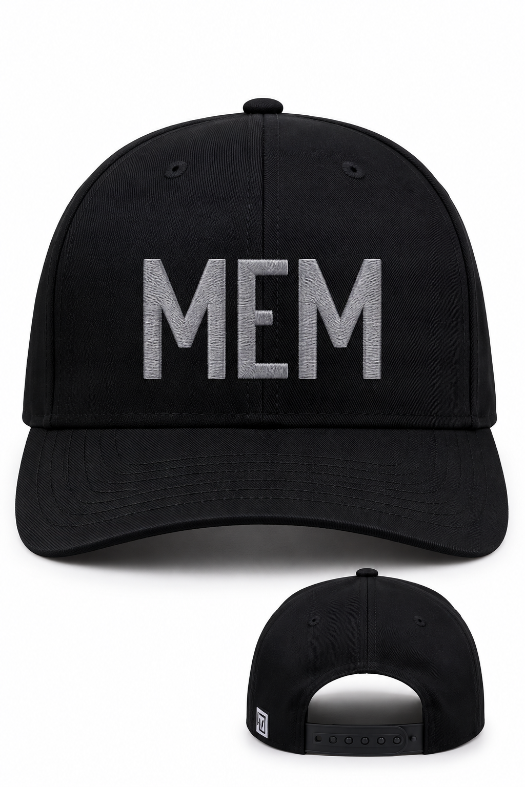 MEM Embroidered Snapback Hat - Black
