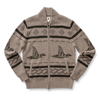 Flying Mallard Merino Intarsia Full Zip Sweater