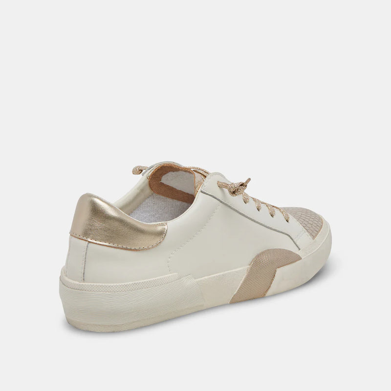 Zina Sneakers - White Gold Leather