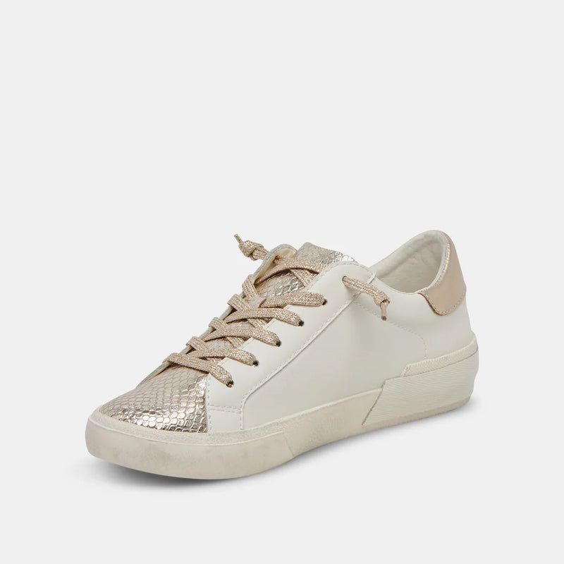 Zina Sneakers - White Gold Leather