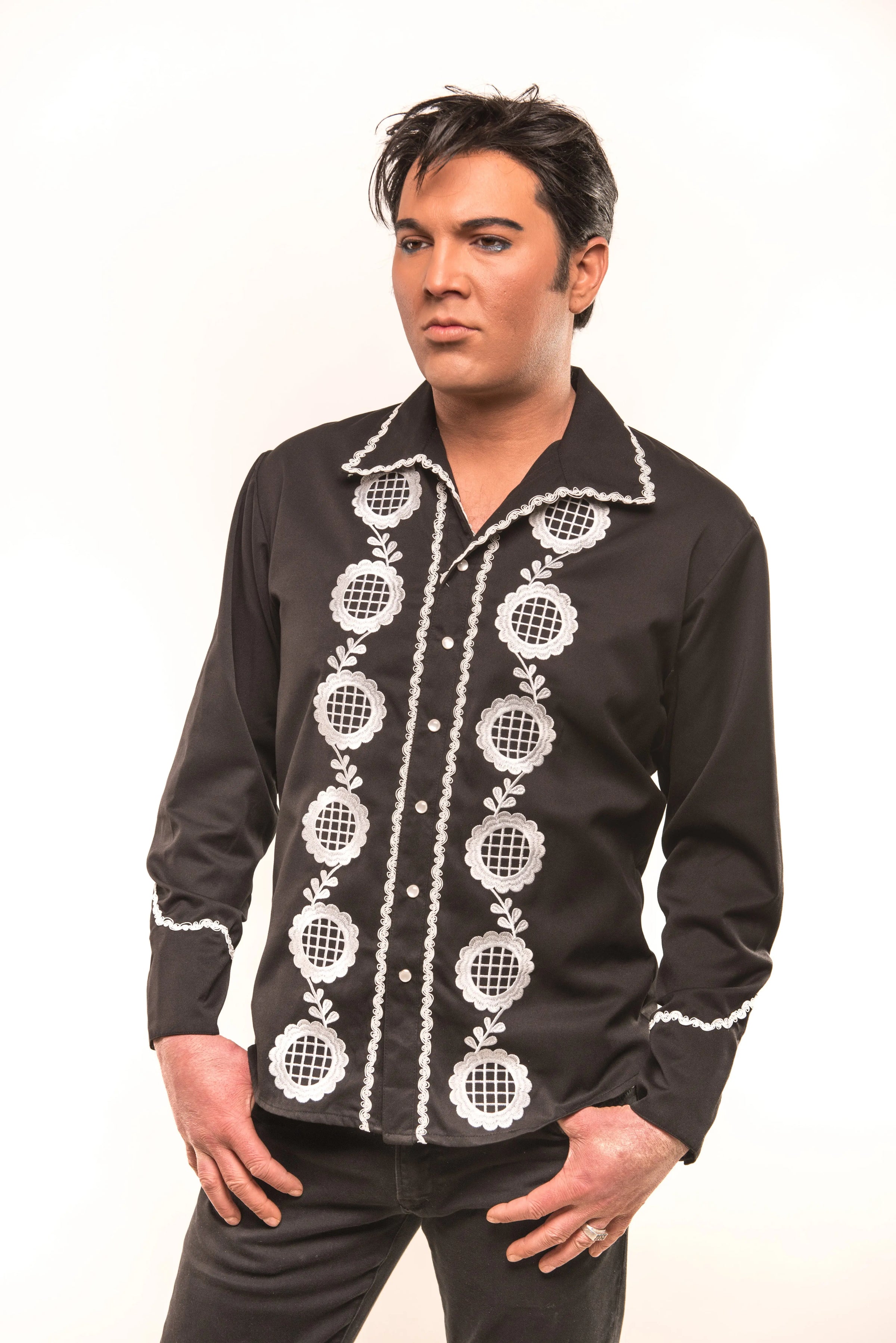 johnny cash dress shirt IHSH-218-BLK - 12oz Selvedge Denim Western Shirt "The Johnny Cash III"