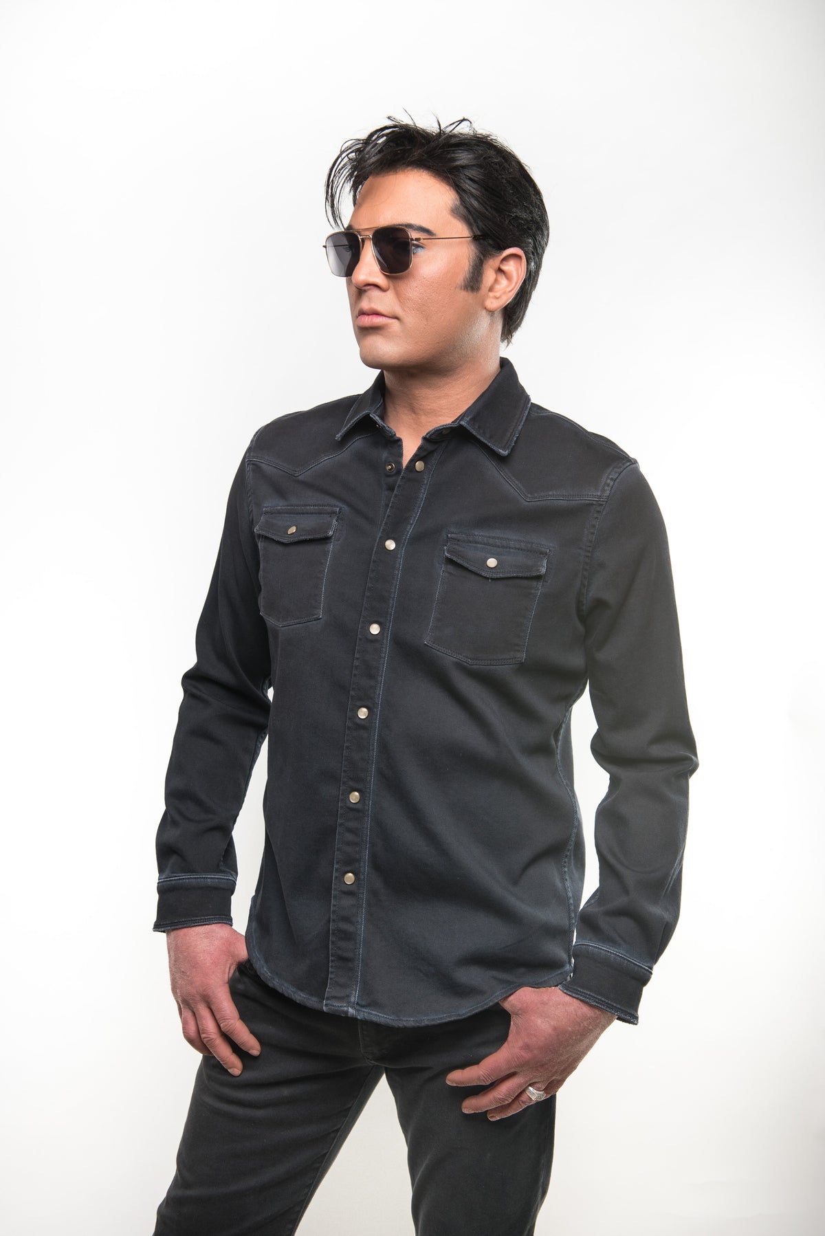 Roper Western Snap Shirt/Shacket - Anthracite Teleria Zed