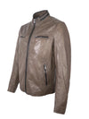 Nash Leather Jacket- Grey