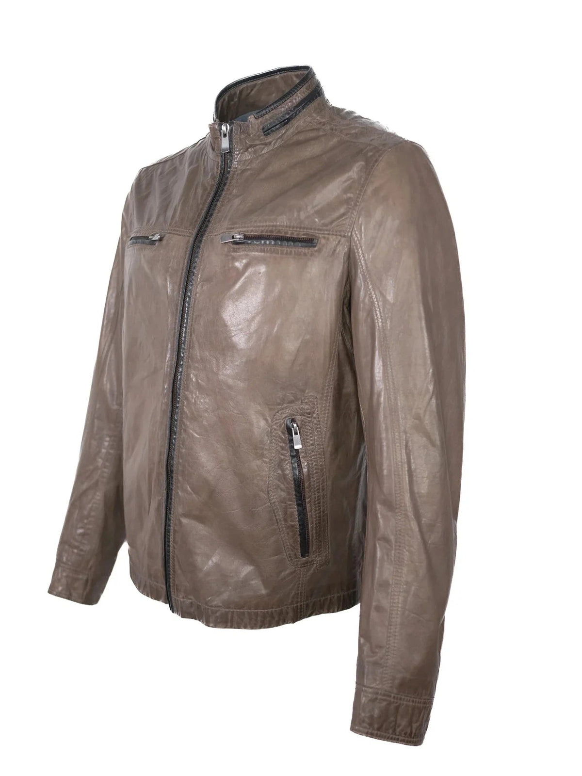 Nash Leather Jacket- Grey Regency
