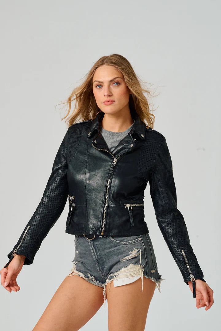 Hera Perforated Leather Jacket