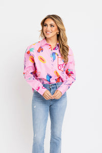 Artist Poplin Button Up Top