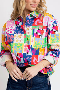 Fruit Quilt Poplin Pocket Top