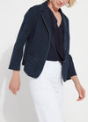 Della Denim Cropped Blazer - Indigo