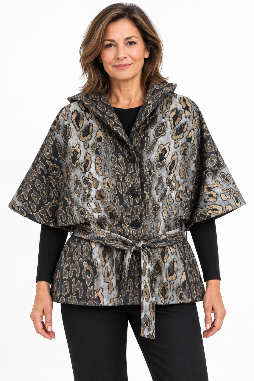 Leopard Wrap Coat