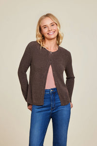 CozyChic Ultra Lite® Ribbed Button Cardigan - Java