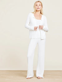 CozyChic Ultra Lite® Ribbed Button Cardigan - Pearl