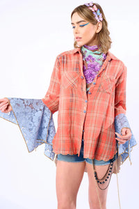 Eros Washed Shirt - Rust Wash Floral Lansky Bros.